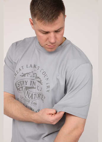 Серая футболка с коротким рукавом мужская цвет серый цб-00269884 Yuki