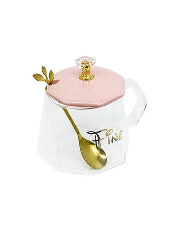 Сувенірний подарунковий чайний набір A28 чашка з ложкою Рожевий Lesko (350349400)