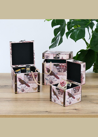 Сундук квадратный набор из 3-х - Корона (SH31353-073) Гранд Презент (322190802)