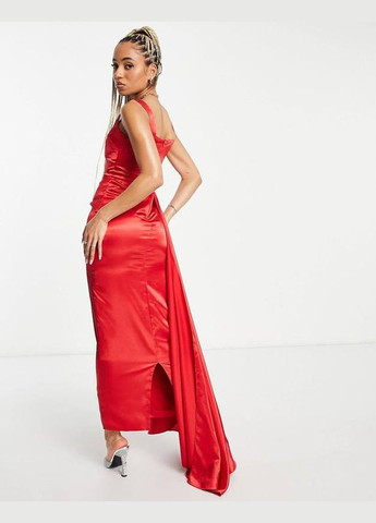Красное платье макси с атласной хвостом yaura Asos