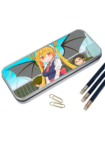 Органайзер для канцелярских принадлежностей металлический, кейс для мелочей Аниме Драконкомнатница кобаяши #004 7*18 см Silver No Brand (309153679)