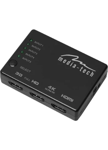 Комутатор HDMI 5xports HDMI switch, remote controlled, 4K resolution support Media-Tech (382787309)