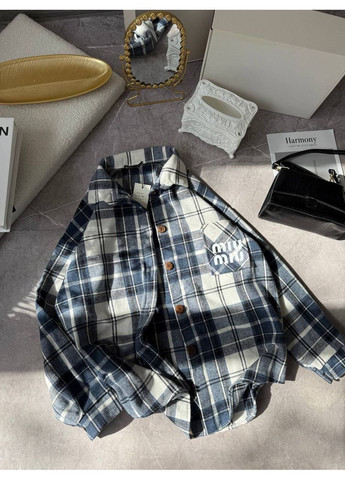 Темно-синяя кэжуал рубашка в клетку MonCher