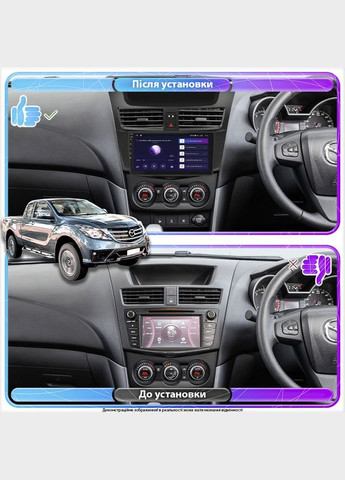 Штатная магнитола для Mazda BT-50 II Рестайлинг 2015-2020 экран 9" 2/32Gb 4G Wi-Fi GPS Top 5шт Lesko (336194680)