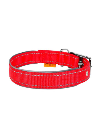 Нашийник нейлоновий подвійний зі світловідбивною вставкою 40 мм/46-58 см червоний Dog Extreme (279564775)