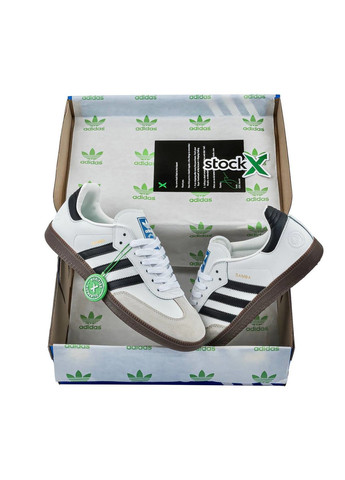 Белые демисезонные кроссовки мужские og white black, вьетнам adidas Samba
