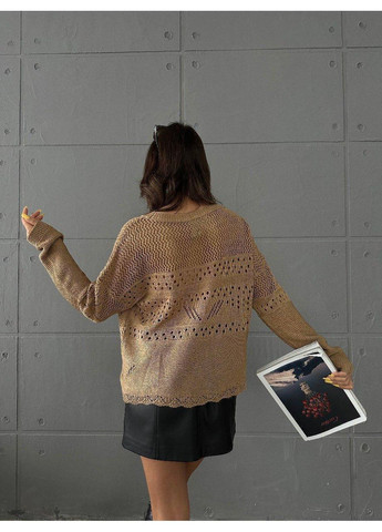 Светло-коричневый демисезонный 🤍 стильный свитер из хлопка – идеален для ежедневных и праздничных образов! размерная сетка в описании DK/DL Мода без кордонів