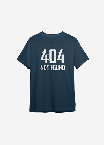 Темно-синя футболка з принтом "404 not found" ТiШОТКА