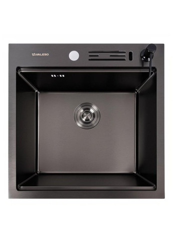 Мойка кухонная 50×50 см PVD черная Handmade с подставкой для ножей Valeso (342071080)
