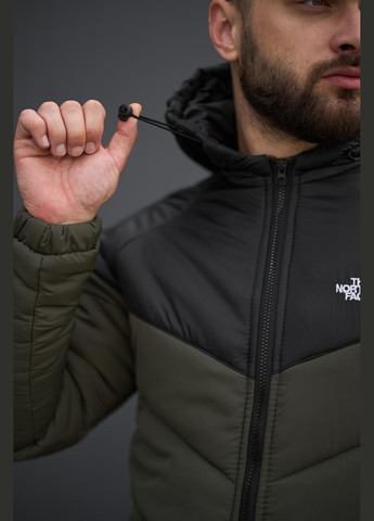 Оливкова (хакі) демісезонна куртка з капюшоном осінь/весна силікон 150 г/м² No Brand