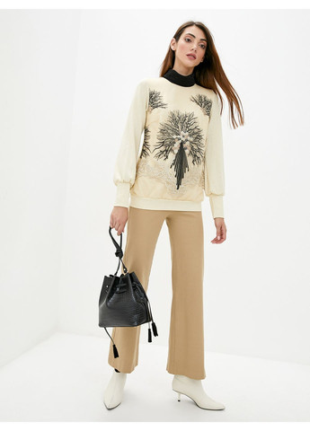 Комбинированная молочная трикотажная блуза - ua48 / eu42 Iren Klairie