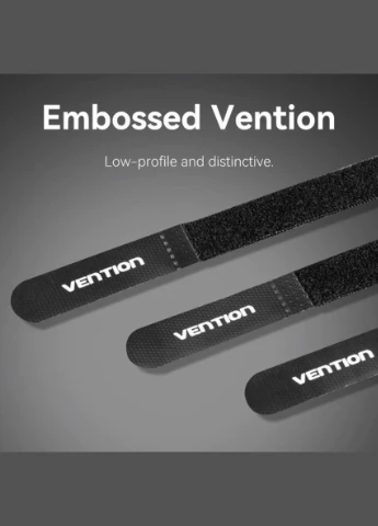 Стяжка для кабелей Hook & Loop Cable Tie 180mm x 12mm Black 10 Pcs/Pack (KAOB010) Vention (300684065)
