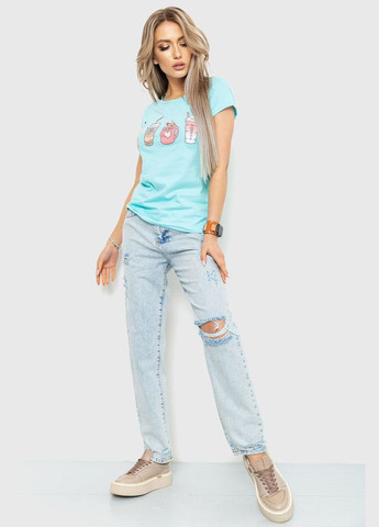 Футболка женская с принтом, цвет красный, Ager - (266815483)