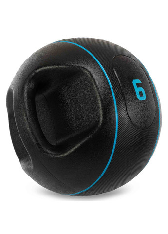 Медбол м'яч медичний дворучний з хватами Medicine Ball Чорний (вага 6 кг) LP8111-6 LiveUp (367617740)