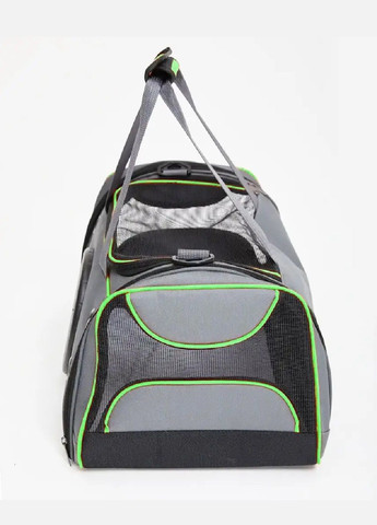 Сумка переноска для тварин котів собак з вентиляцією ілюмінатором 41x25x24 см розмір S (477279-Prob) Сіра із зеленим Unbranded (296552116)