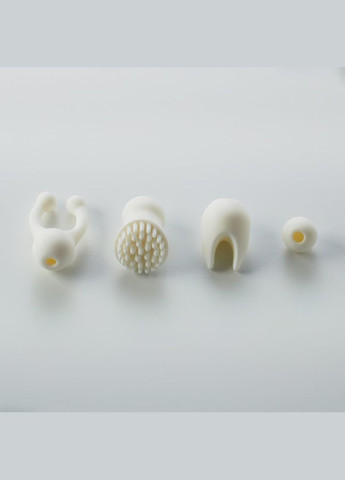 Вібратор для клітора з коливаннями та 3-ма змінними насадками, силікон Velvet Lure, сірий Sweet Em (332201559)