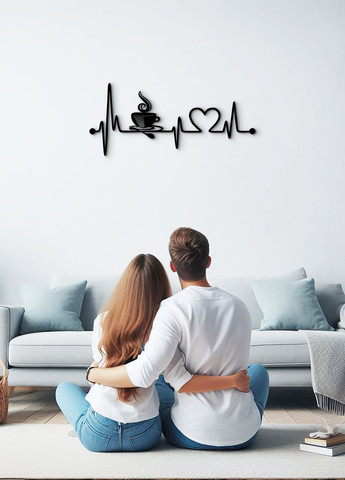 Сучасна картина на кухню, дерев'яний декор для дому "Кава для коханої", декоративне панно 50х23 см Woodyard (291842314)