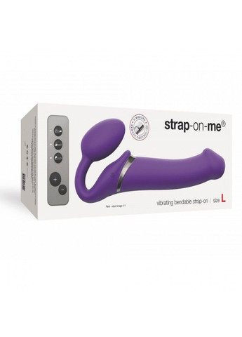 Безремінний страпон з вібрацією Strap On Me Vibrating Violet L діам 3,7 см пульт ДК регульований дилдо Strap-On-Me (298473839)