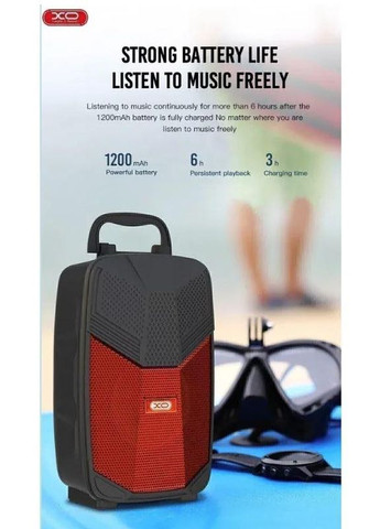 Колонка Bluetooth с FM-радио F29 акустика красная XO (293346208)