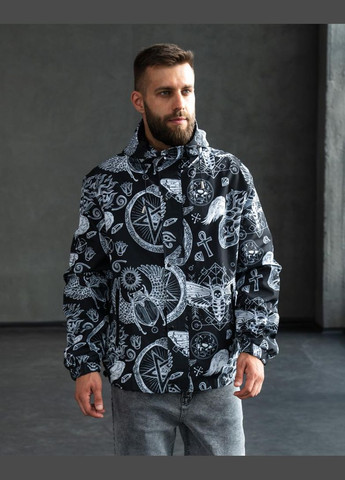 Комбинированная демисезонная ветровка мужская ветро/влагозащитная на подкладке. No Brand