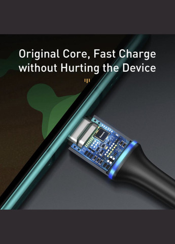 Type-C кабель для заряджання андроїд / Айфон з підсвічуванням 1 м Чорний Baseus (340276287)