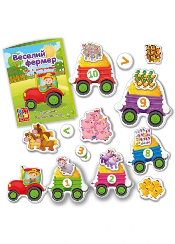Дитяча настільна гра "Веселий фермер" VT2100-13 з липучками Vladi toys (333934686)