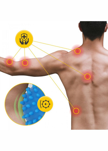 Массажный мяч двойной с шипами Spike+ 7 x 16 см Blue (P-5905973403337) 4FIZJO (326416348)