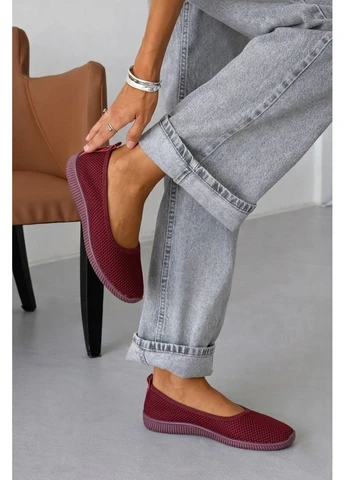 Мокасини жіночі бордового кольору Let's Shop (399253459)