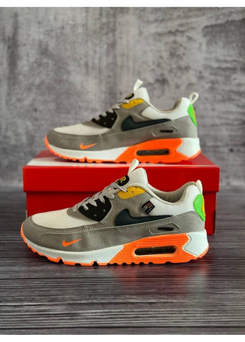 Білі Осінні кросівки чоловічі nike air max 90 orange wb найк аір макс 90 No Brand
