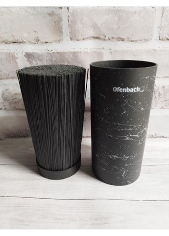 Підставка-колода для кухонних ножів і ножиць Black Marble 11х11х22см кругла Ofenbach (361056324)