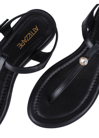 Черные женские сандалии 418 70011 черный кожа Attizzare