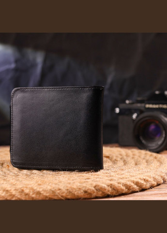 Портмоне для документів чоловіче у два складення з натуральної гладкої шкіри 21573 Чорне Canpellini (306881722)