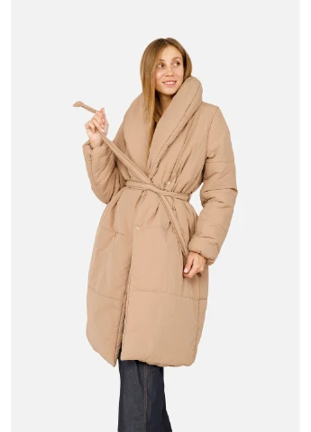 Кофейная демисезонная женская куртка цвет капучино tsb-00260064 LK Brand