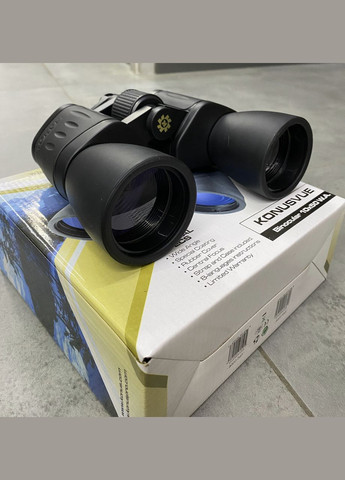 Бінокль KONUSVUE 10x50 W.A., широкий кут огляду, чохол, ремінь, захисні кришки Konus (338625281)
