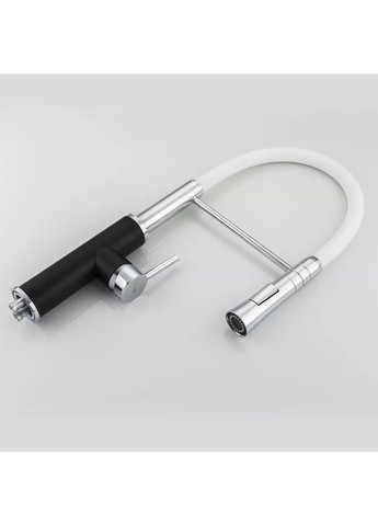 Смеситель для кухни F4452-7 с гибким изливом, 2 режима, черно/белый Frap (371644830)