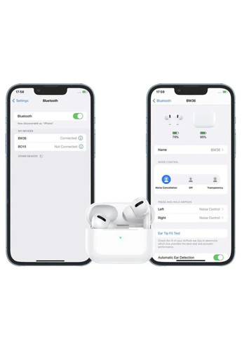 Беспроводные наушники BW36 True wireless ANC noise reduction BT headset White Borofone (369456736)