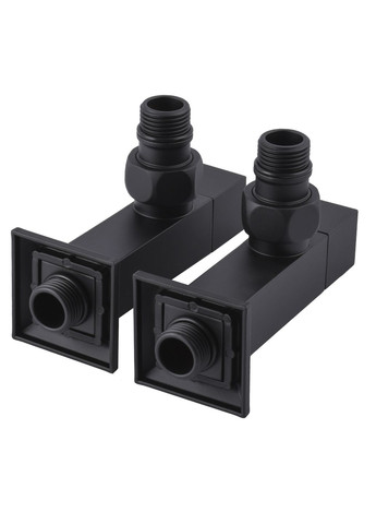 Набір Кран напівобертовий кутовий з американкою LUX 1/2″ CUBE BLACK 8888 (1уп) Solomon (301219348)