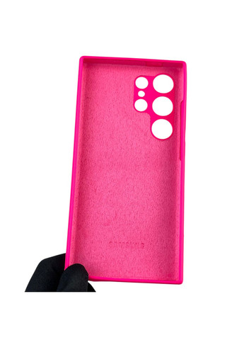 Чохол для Galaxy S24 Ultra (SM-S928B) силіконовий з мікрофіброю нековзний на самсунг с24 ультра малиновий Samsung (366387353)