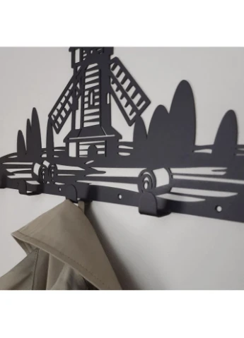 Вішалка настінна Windmill 46x26 см Чорний (H-064) Glozis (387580699)