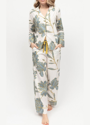 Белая всесезон женская пижама 0426-0427 кофта + брюки Cyberjammies Piper