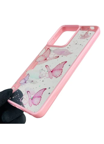Чехол для E14 с блёстками с бабочками на моторола е14 Motorola (366385998)