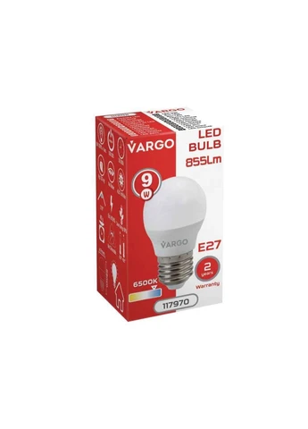 Лампа світлодіодна 9W E27 G45 6500K 220V (V-117970) VARGO (354339693)