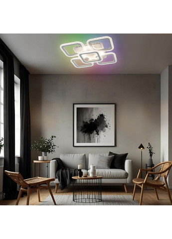 Смарт люстра керована світлодіодна ROOM ICE RGB 6S 70 Вт SMART 380x380x75 мм ESLLSE (365446807)