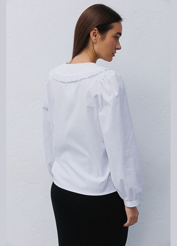 Белая белая блуза с отложным воротником с вышивкой Arjen