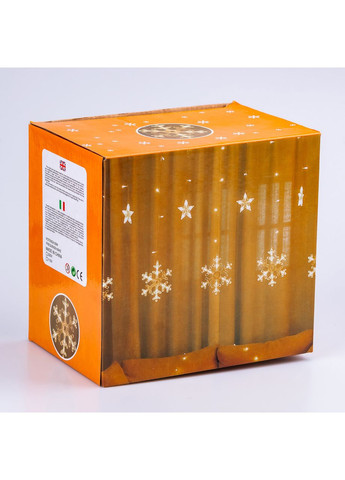 Гірлянда світлодіодна штора GarlandoPro сніжинка і зірка 12 фігур ED 3х1м гірлянда зірка 1733061ML Garlando (370801591)