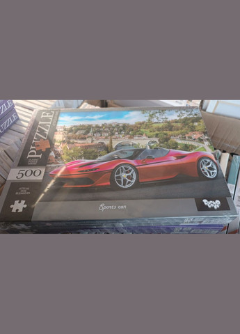 Пазли 500 елементів Sports car червона машина Пазли для дорослих 500 деталей спорткар С500-14-12 Danko Toys (315035487)