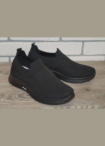 Чорні Осінні кросівки чоловічі текстильні чорні без шнурків XIFA