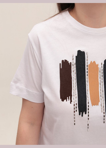 Женская футболка белая с принтом MDG Пряма - (323202288)