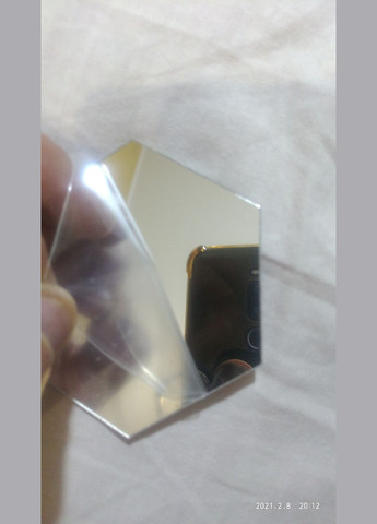 Дзеркальні наклейки шестикутні пластикові Срібні 6,8 х 7,8 х 4 см 12 шт набір Б239 No Brand (302242418)