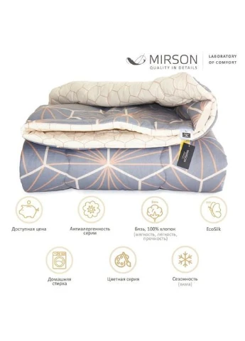 Одеяло антиаллергенное бамбуковое Зима №3011 Color Fun Line Geometry 110х140 (2200004814179) Mirson антиалергенна бамбукова Зима №3011 Color Fun Line (379325468)